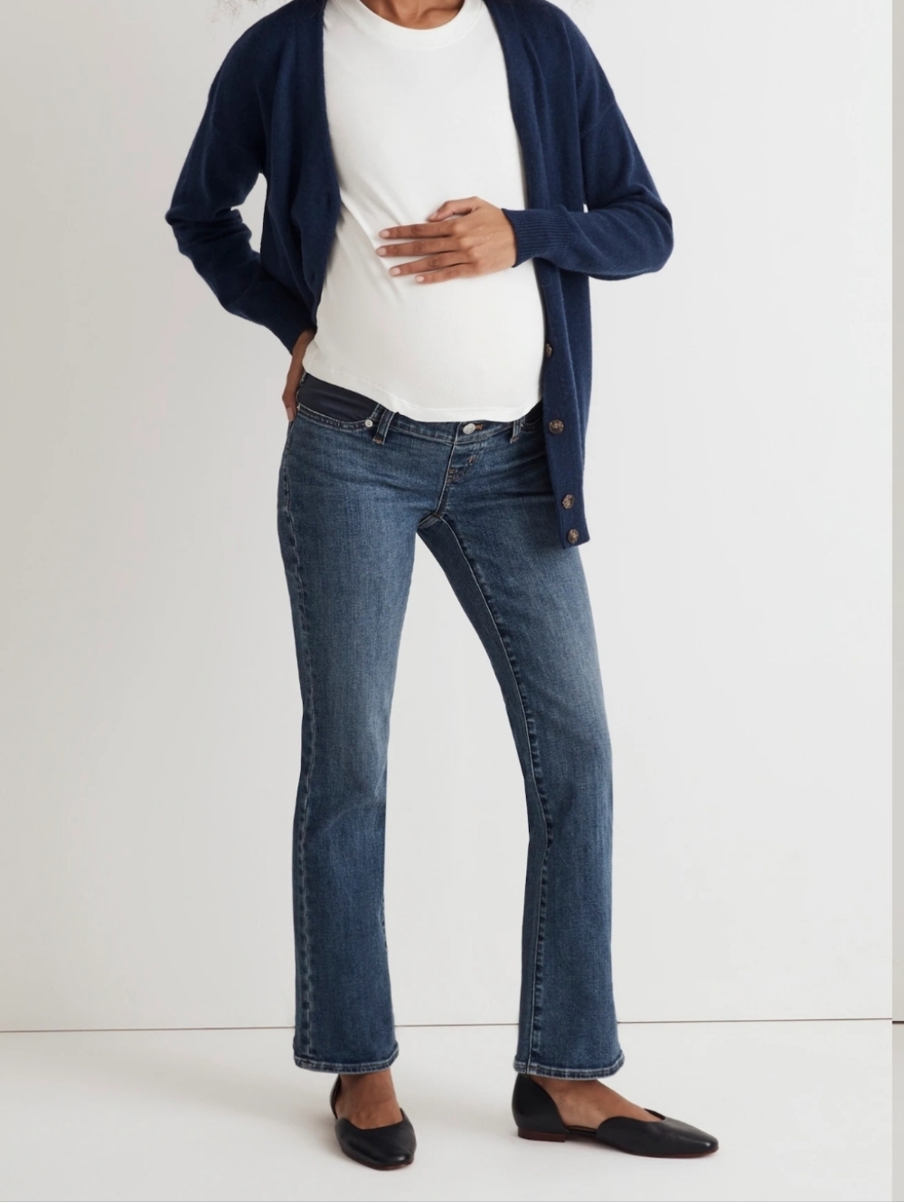 Madewell Maternity Side Panel Kick Out Crop Denim Jeans